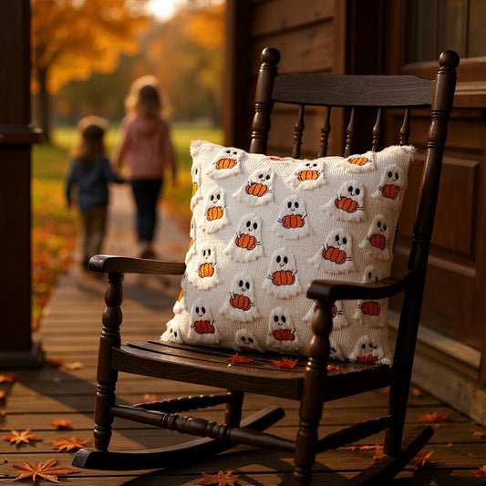 Tufted White Plush Ghost Pillow Covers