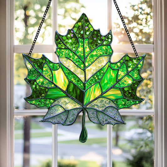 Autumn Maple Leaf Acrylic Suncatcher